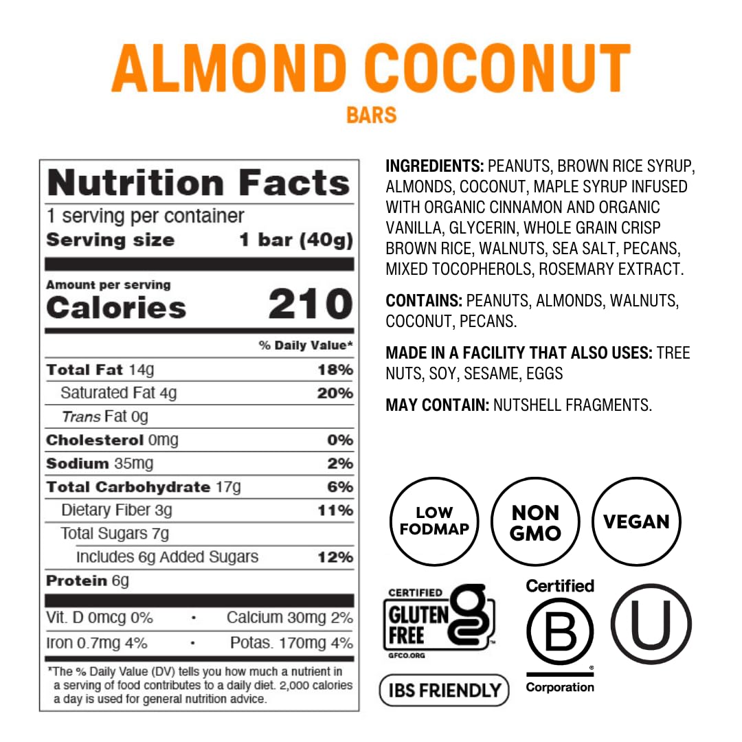 Fody Almond Coconut close-up showing crunchy nuts and maple sweetness.