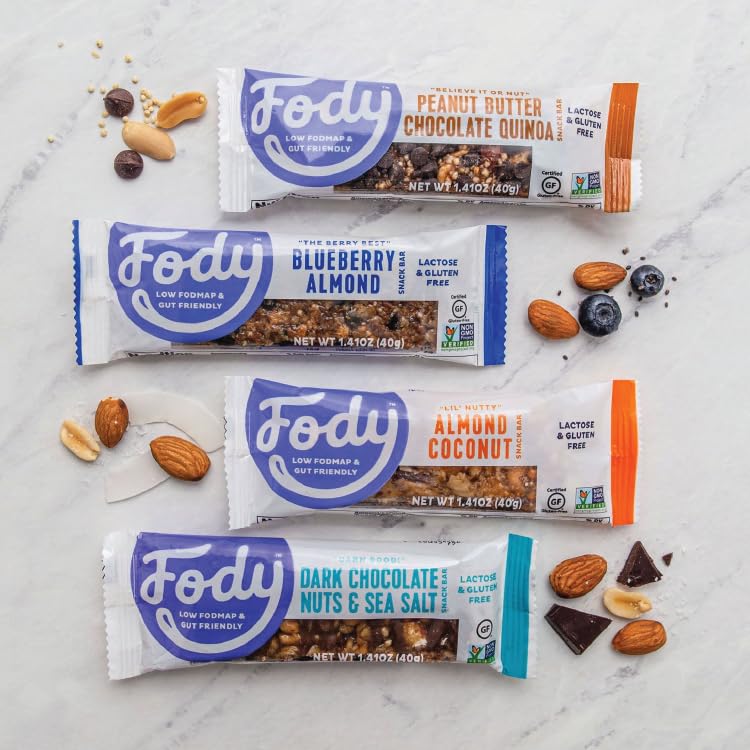 Fody Almond Coconut Snack Bars vegan and gluten-free for inclusivity.