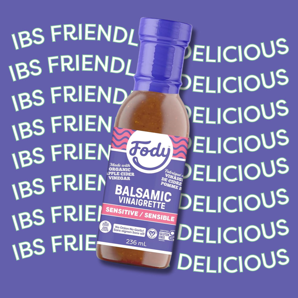 Fody Balsamic Vinaigrette avocado-oil ingredient close-up highlights seed-oil-free composition
