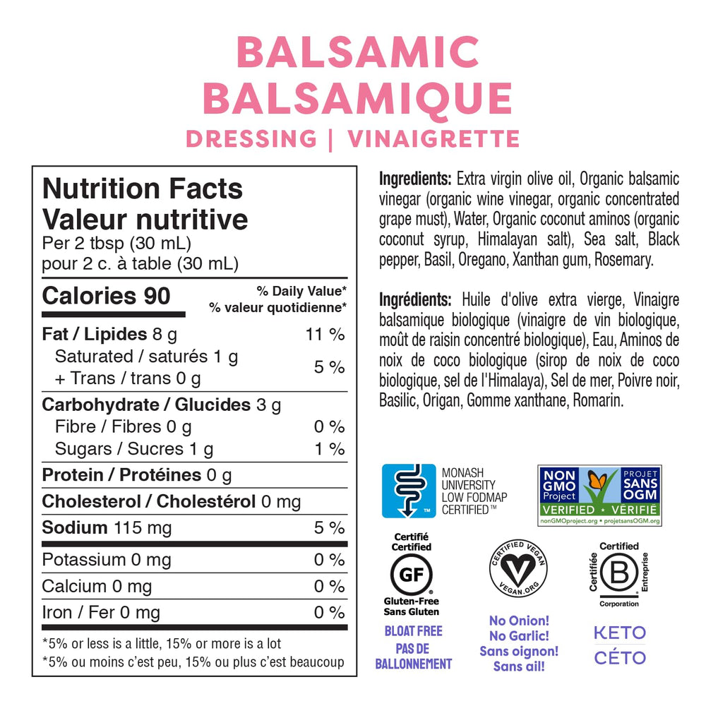 Fody Balsamic Vinaigrette pour shot for drizzling over greens