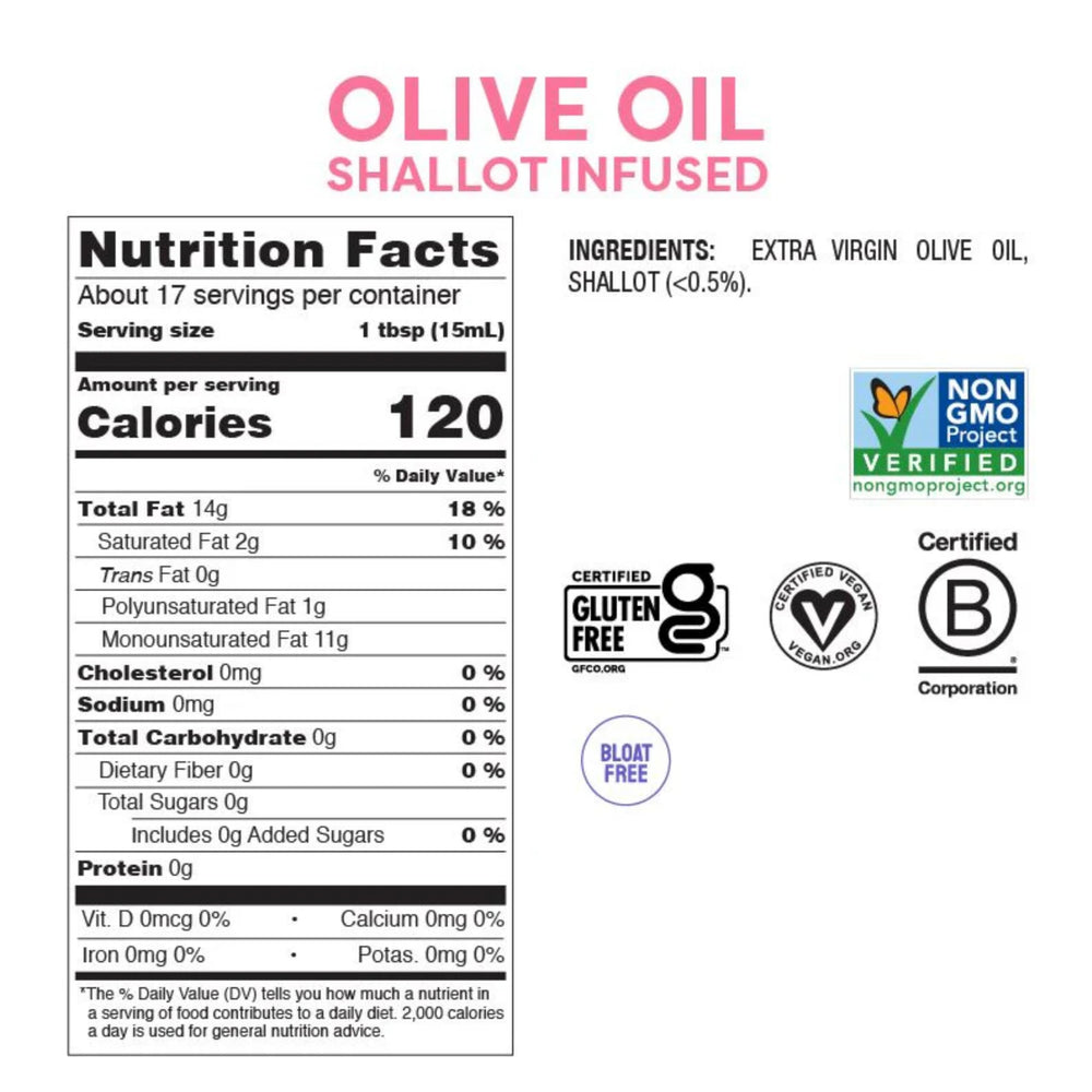 Fody garlic-shallot infused olive oil sauté for vegetables.