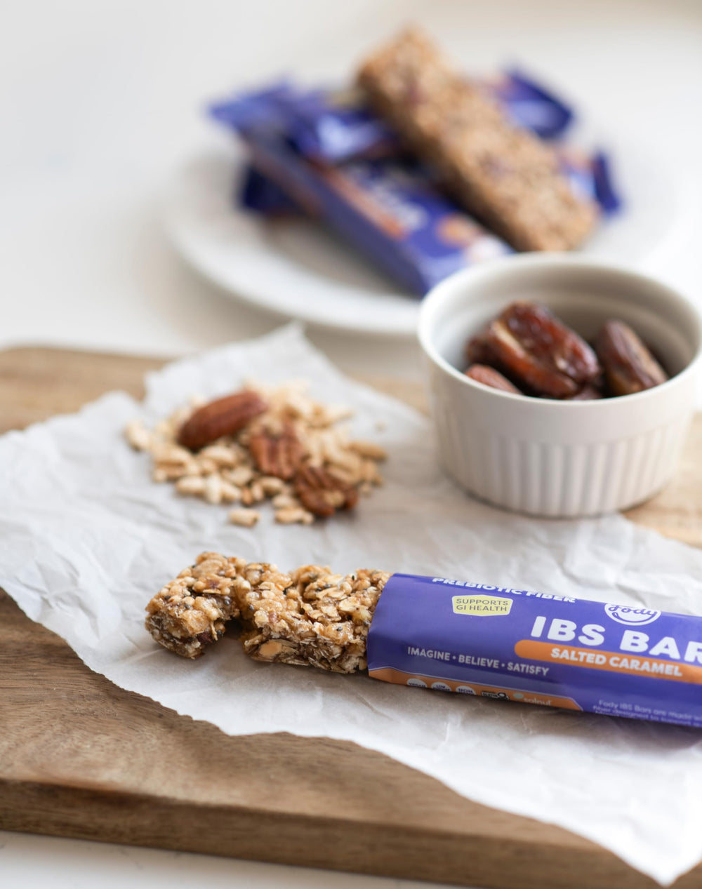 Fody Salted Caramel IBS Snack Bars ready for on-the-go consumption