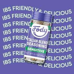 Fody Italian Blend Seasoning on pasta adding fragrance without onion