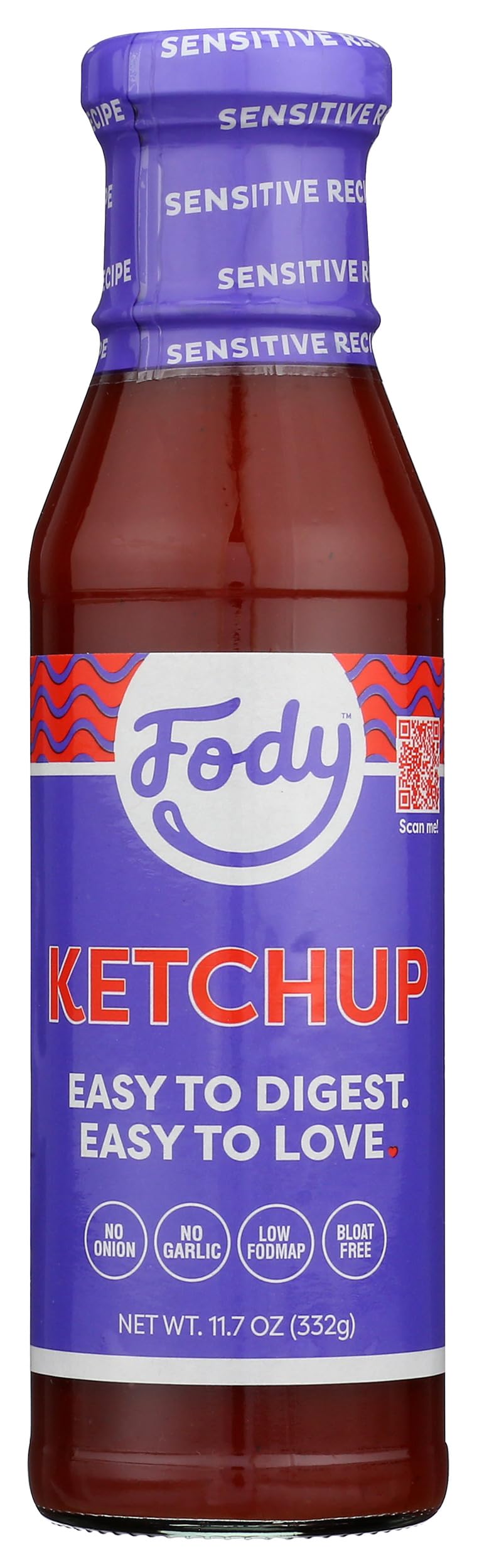 Fody Ketchup jar front with clean label and premium ingredients for everyday meals
