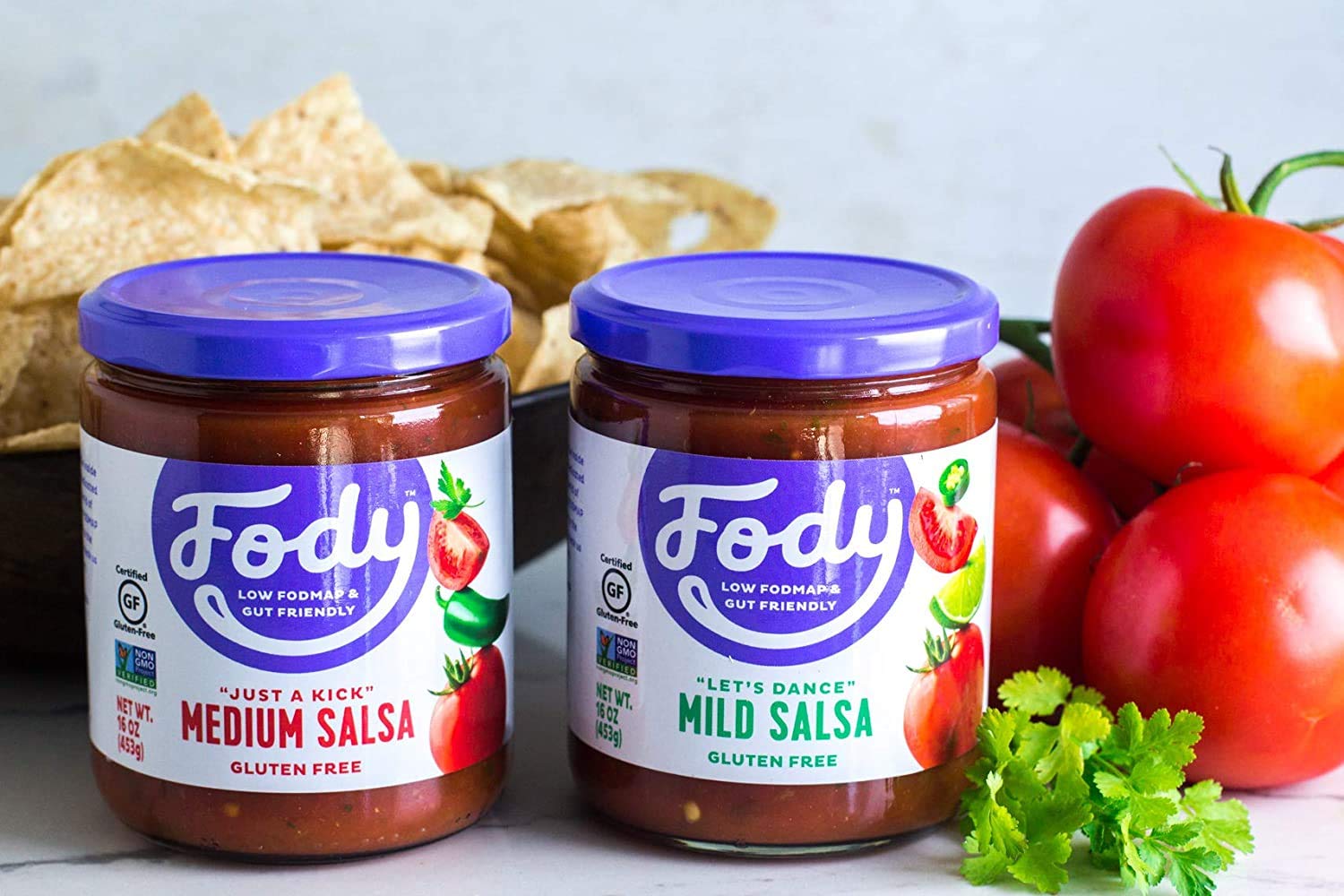 Three 16 oz jars laid out, emphasizing value and low FODMAP option.