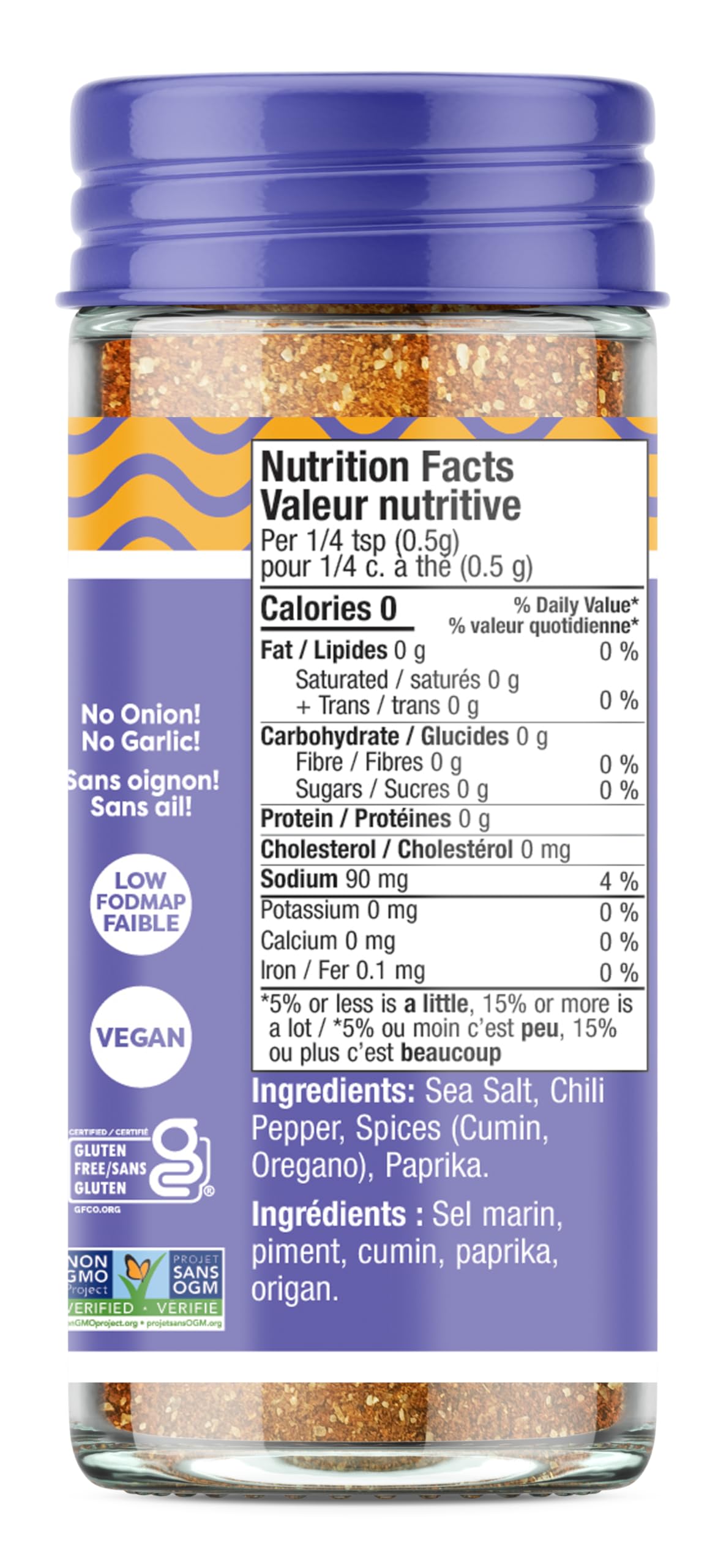 Fody taco seasoning bottle pour highlights onion-free blend for IBS-friendly meals