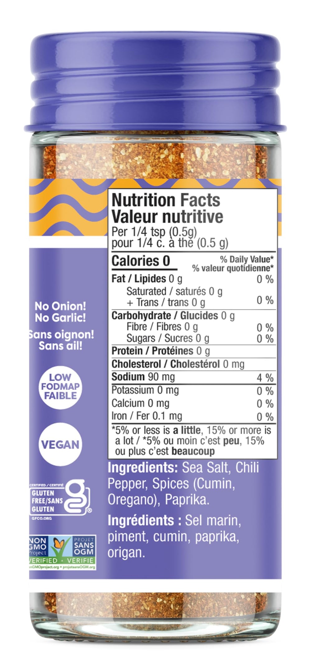 Fody taco seasoning bottle pour highlights onion-free blend for IBS-friendly meals