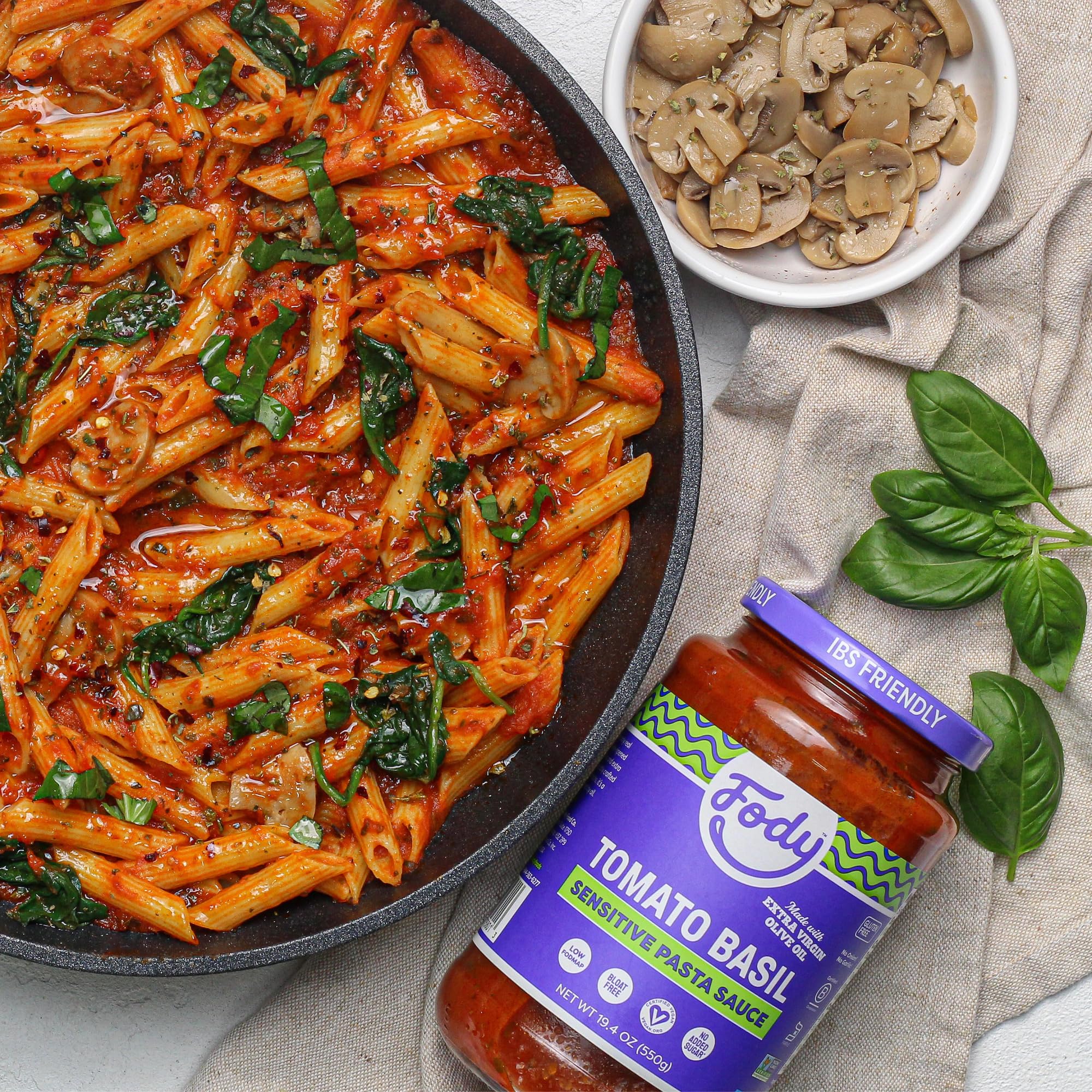 Fody Tomato Basil Pasta Sauce drizzle of extra virgin olive oil