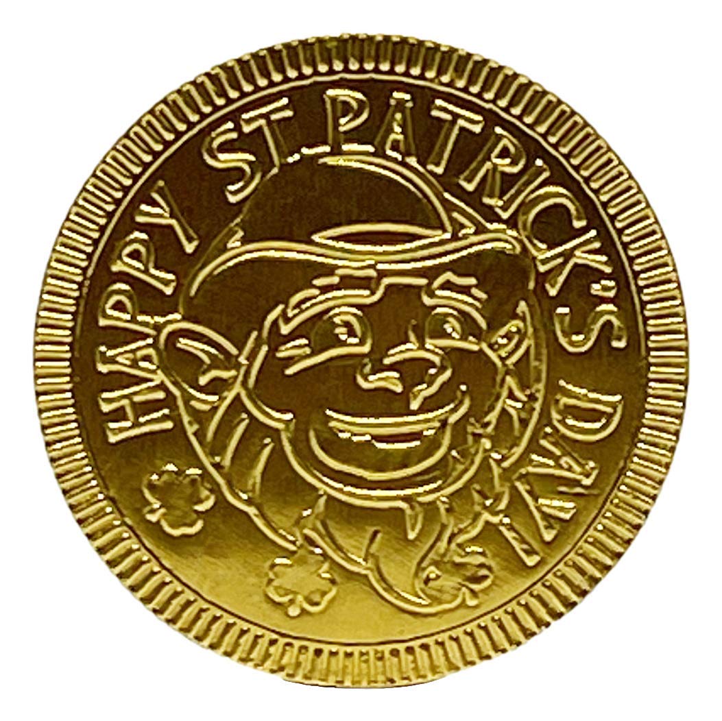 Foiled Again! Belgian milk chocolate coins close-up, premium taste for gifts