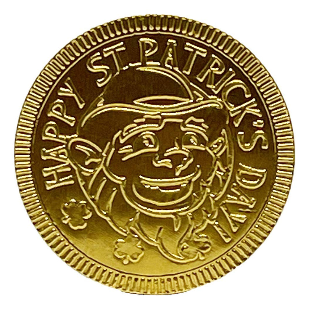 Foiled Again! Belgian milk chocolate coins close-up, premium taste for gifts