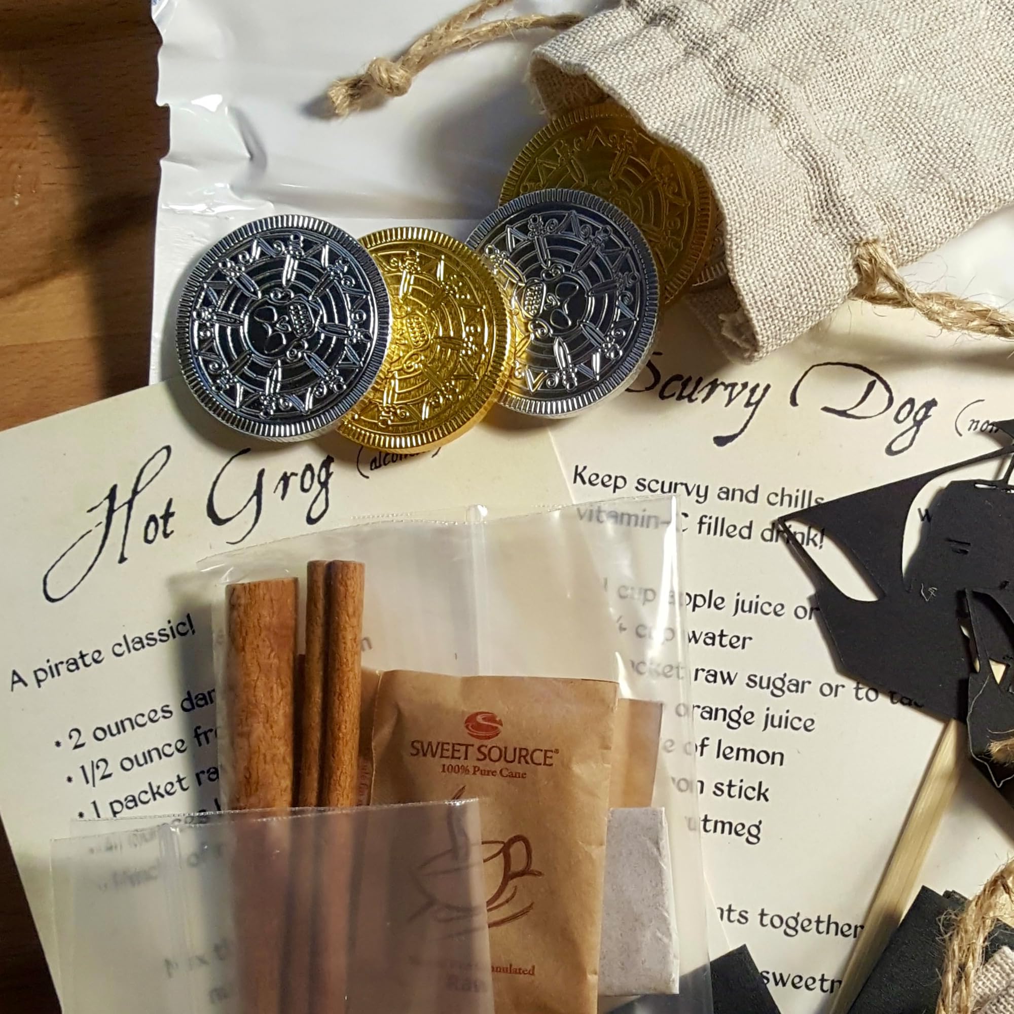 Foiled Again coins with embossed foil designs add festive flair.