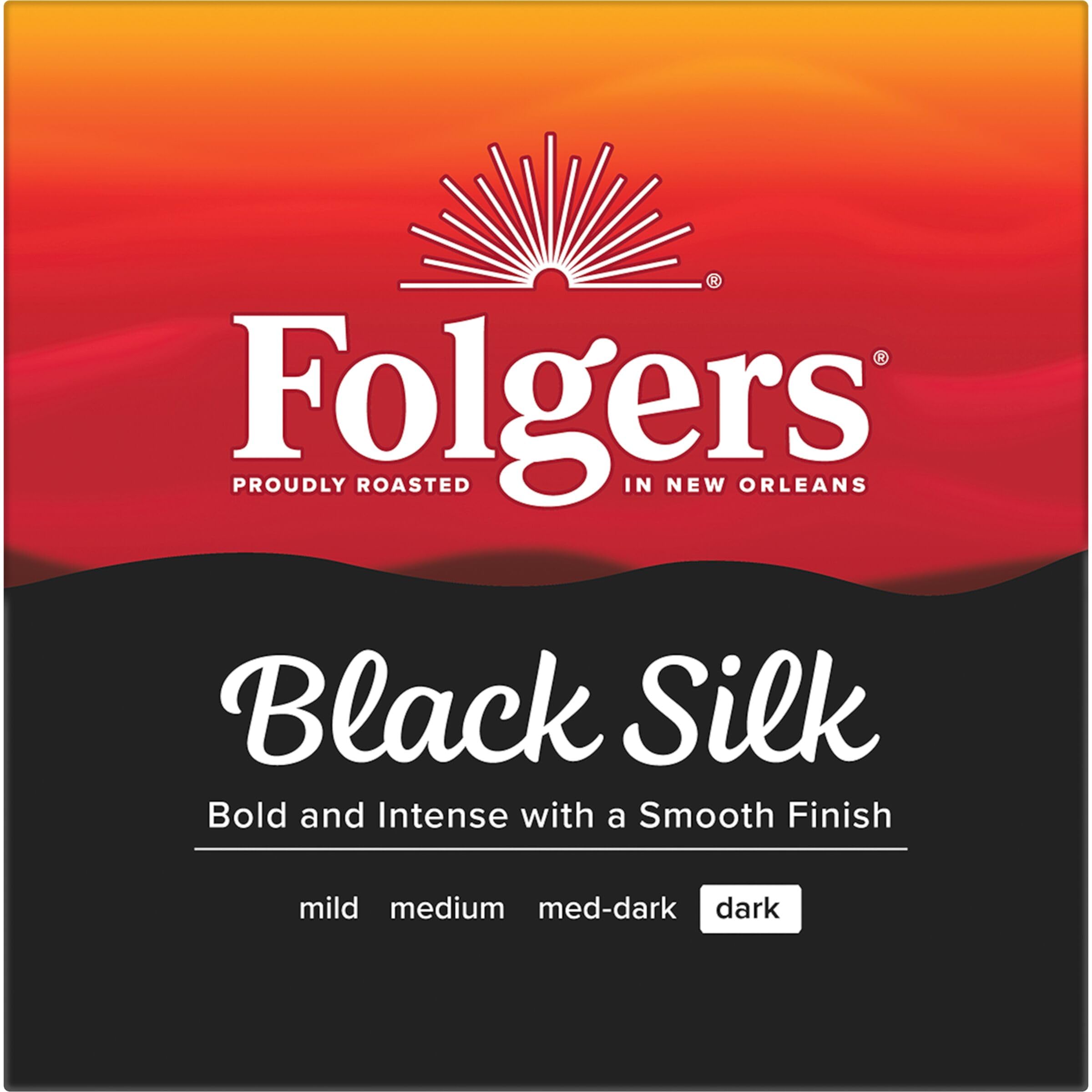 Folgers Black Silk K-Cup pods fit Keurig brewers for quick coffee.