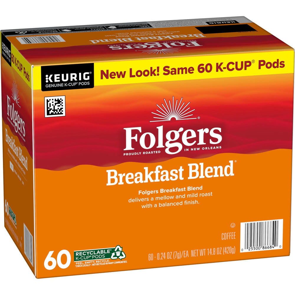 Folgers Breakfast Blend balanced finish complements breakfast and desserts.