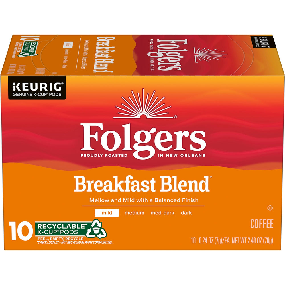 Folgers Breakfast Blend K-Cup pods ready for quick morning brew