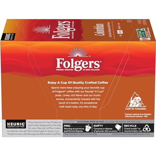 Folgers K-Cup pods brew rich, balanced coffee with one-button simplicity.