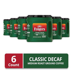 Folgers Classic Decaf coffee cup steaming shows smooth, balanced aroma without caffeine jitters.