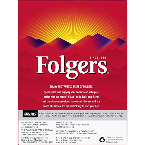 Folgers Classic Roast brewing in a Keurig for a consistent medium roast aroma.