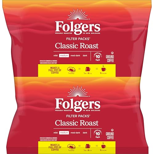 Folgers Classic Roast filter packs close-up contents, premeasured for consistent pot flavor