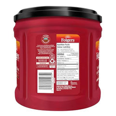 Folgers Classic Roast ground coffee bag highlights value and long-lasting flavor options.