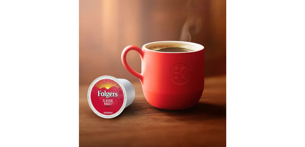 Folgers Classic Roast K-Cup setup for an effortless morning brew.