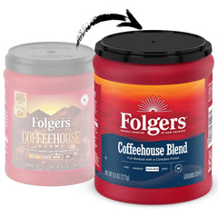 Folgers Coffeehouse Blend AromaSeal lid close-up preserves aroma.