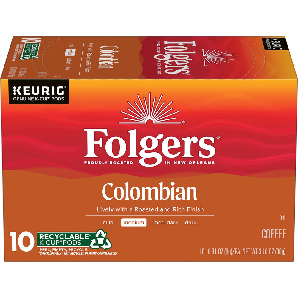 Folgers Colombian Coffee medium roast K-Cups in a box for quick mornings