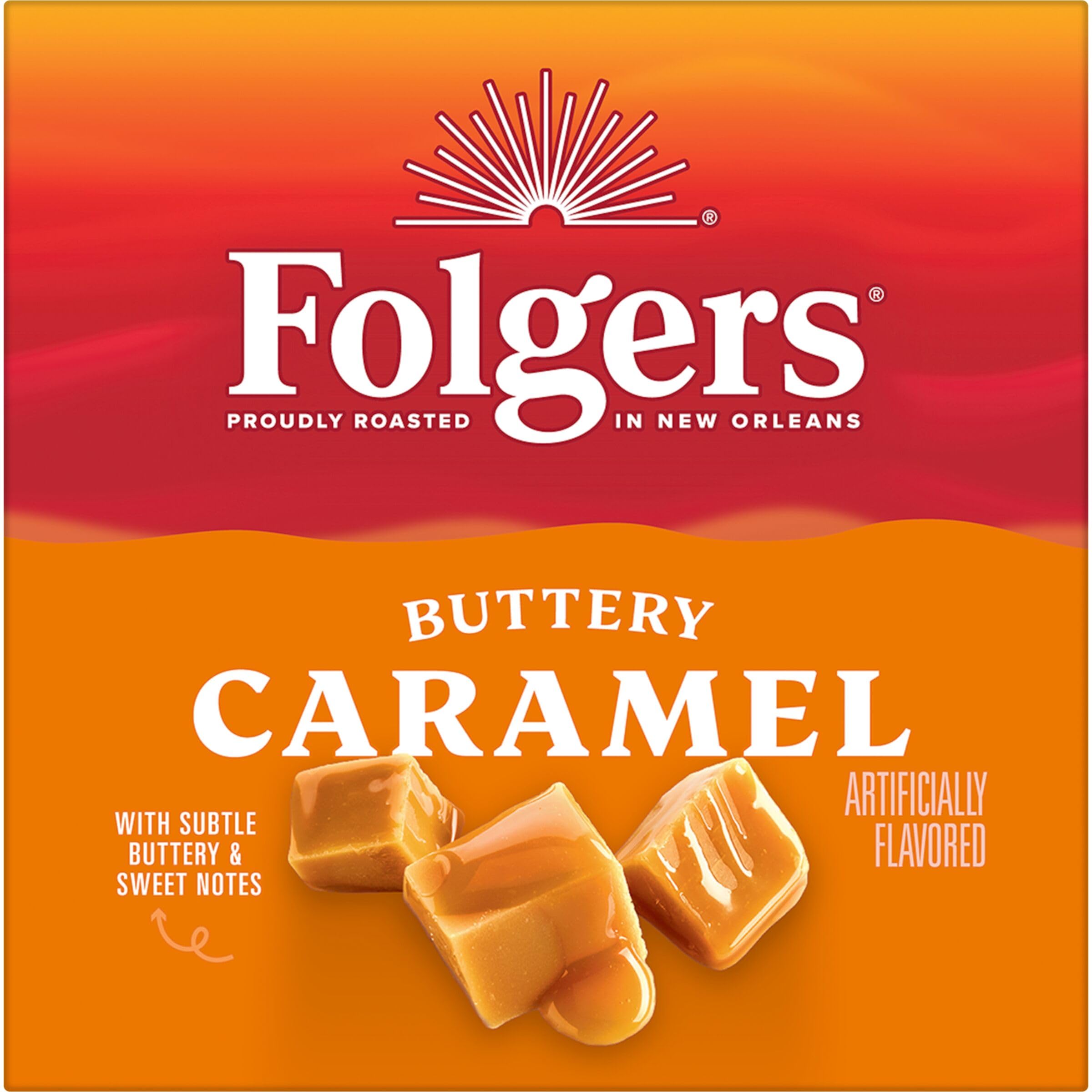 Folgers coffee mug with steam signals a cozy morning.