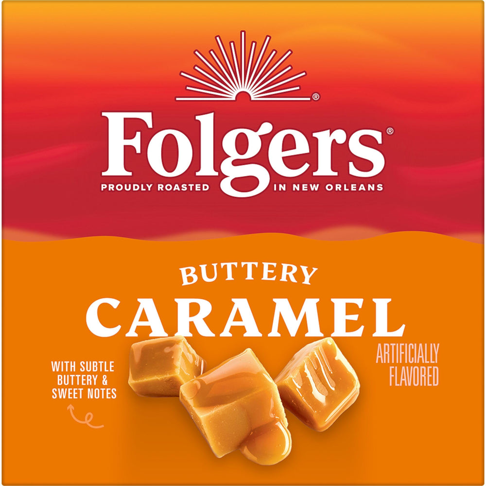 Folgers coffee mug with steam signals a cozy morning.