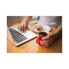 Steaming Folgers Decaf cup shot, ready for a cozy afternoon pick-me-up.