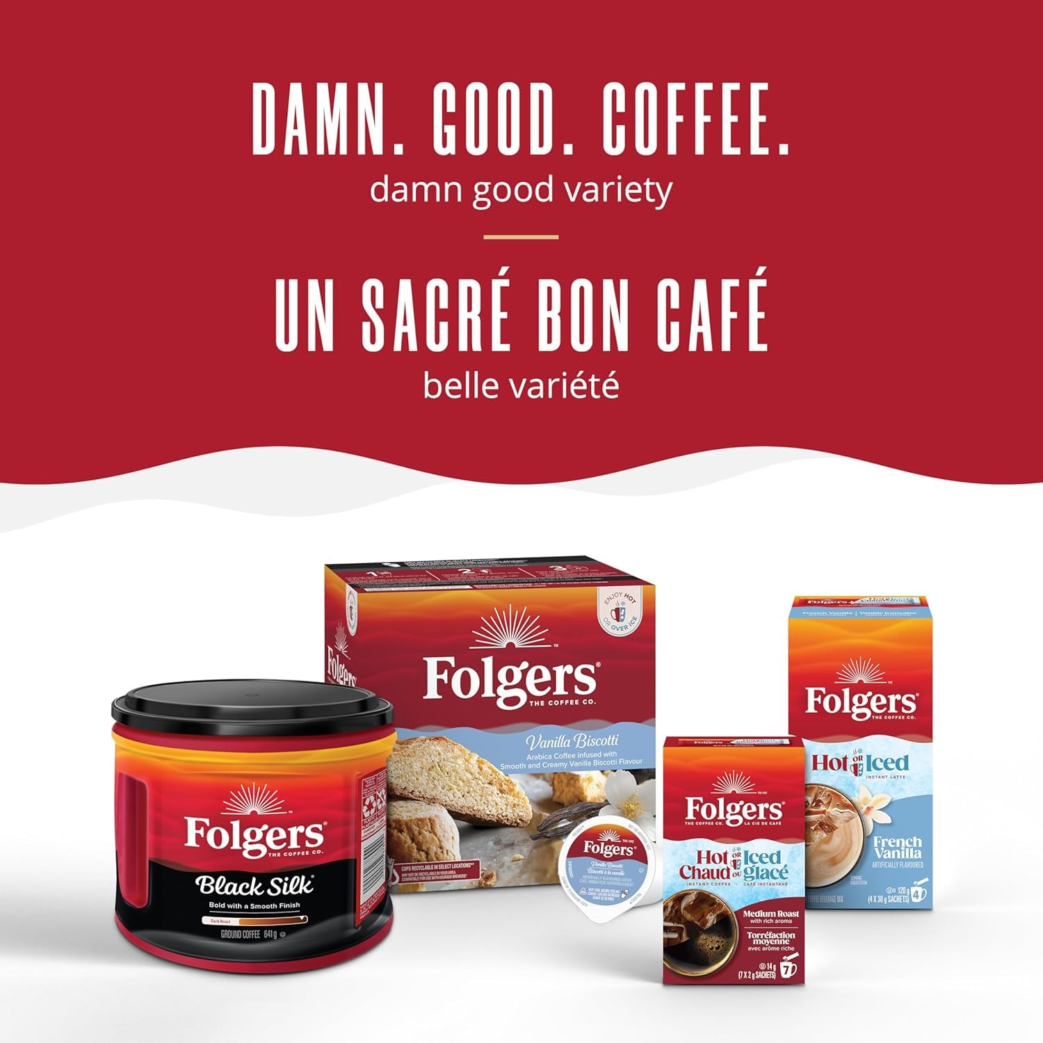 Folgers Hazelnut Cream K-Cup pod stack demonstrates compact storage.