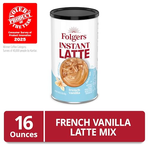 Iced Folgers latte poured over ice for a refreshing take