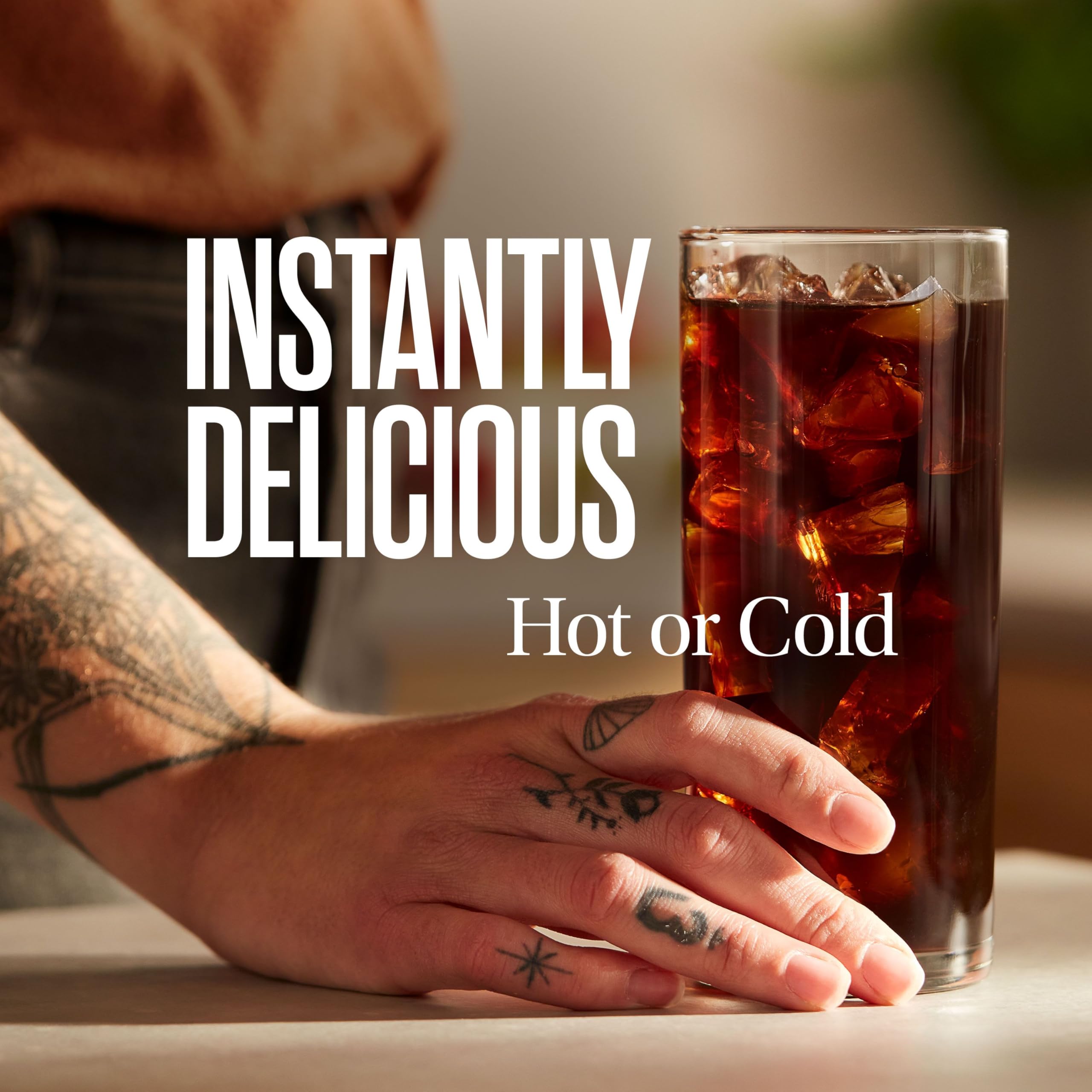 Instant mocha latte with Folgers for a cozy treat.