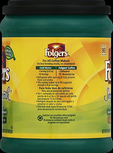 Folgers Simply Smooth Decaf aroma seal detail highlighting freshness