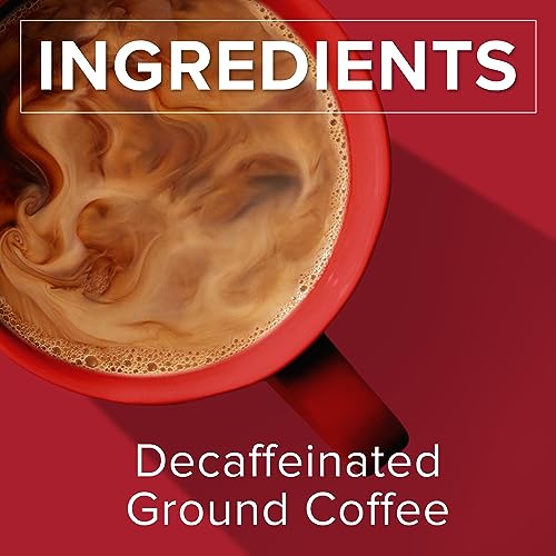 Folgers Simply Smooth Decaf ground coffee closeup signaling mellow flavor for gentle mornings.
