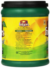 Folgers Simply Smooth Decaf ground coffee in scoop for measured brewing