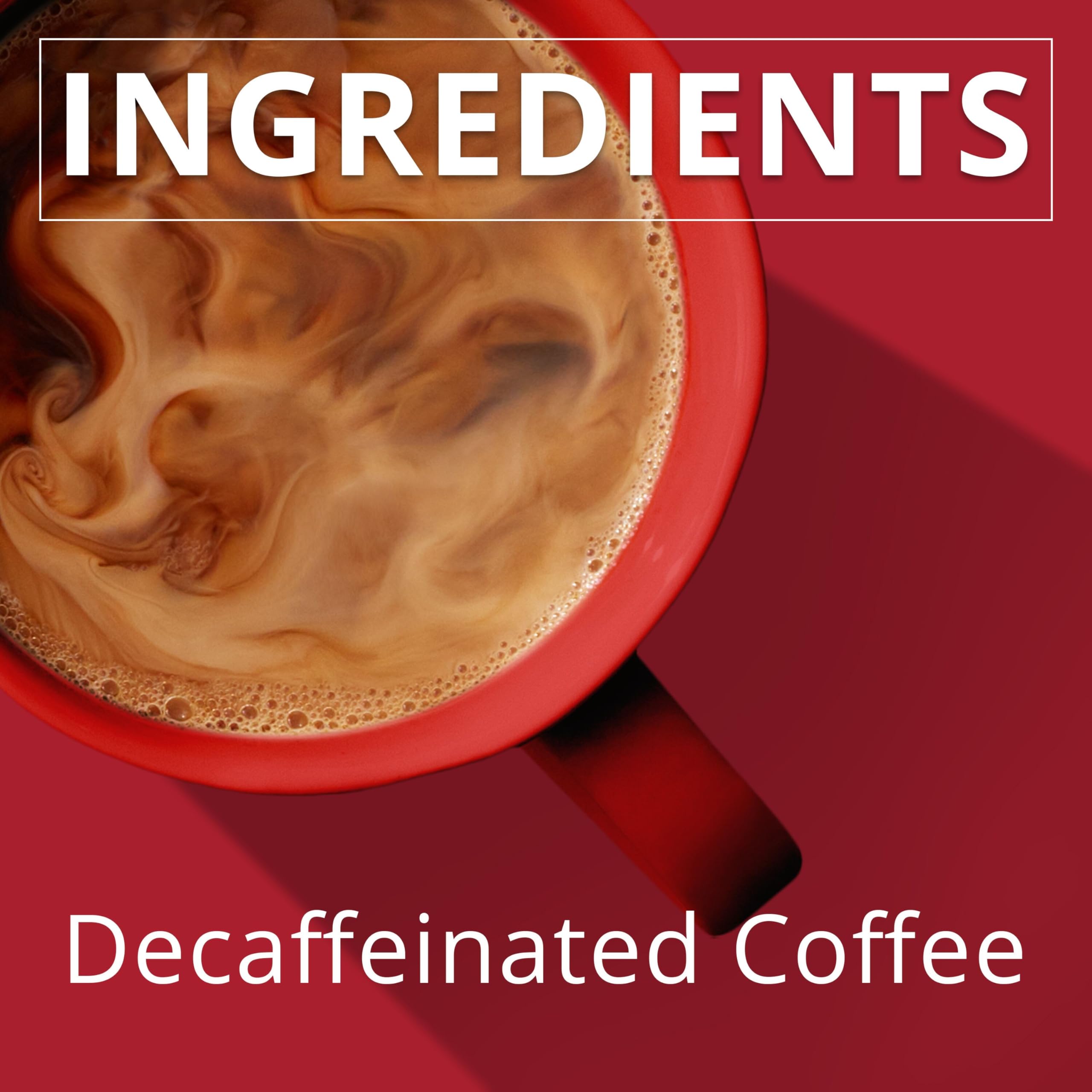 Steam rising from a cup of Folgers decaf coffee