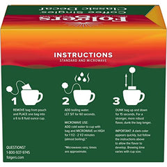 Folgers steaming cup of decaf coffee with warm aroma.
