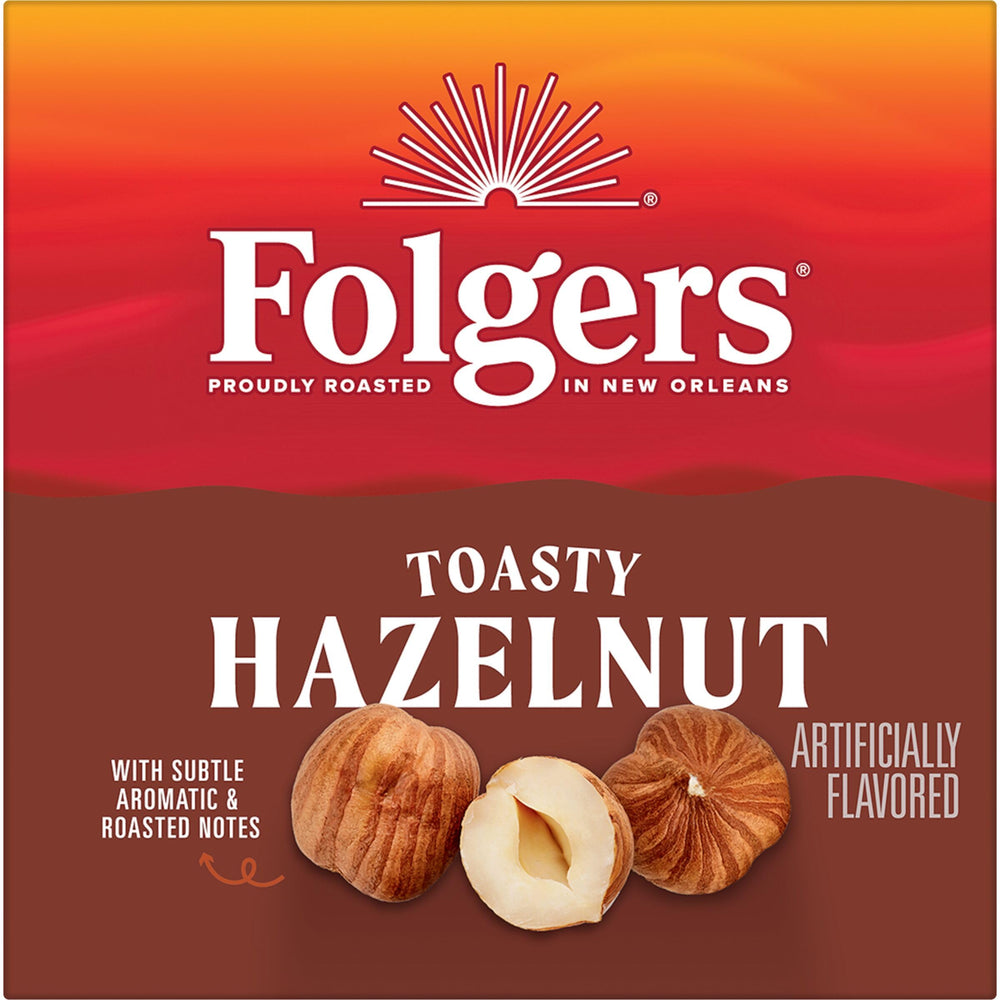 Steaming mug of Folgers Toasty Hazelnut ready to enjoy