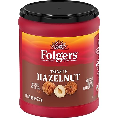 Close-up of Folgers Toasty Hazelnut roasted beans