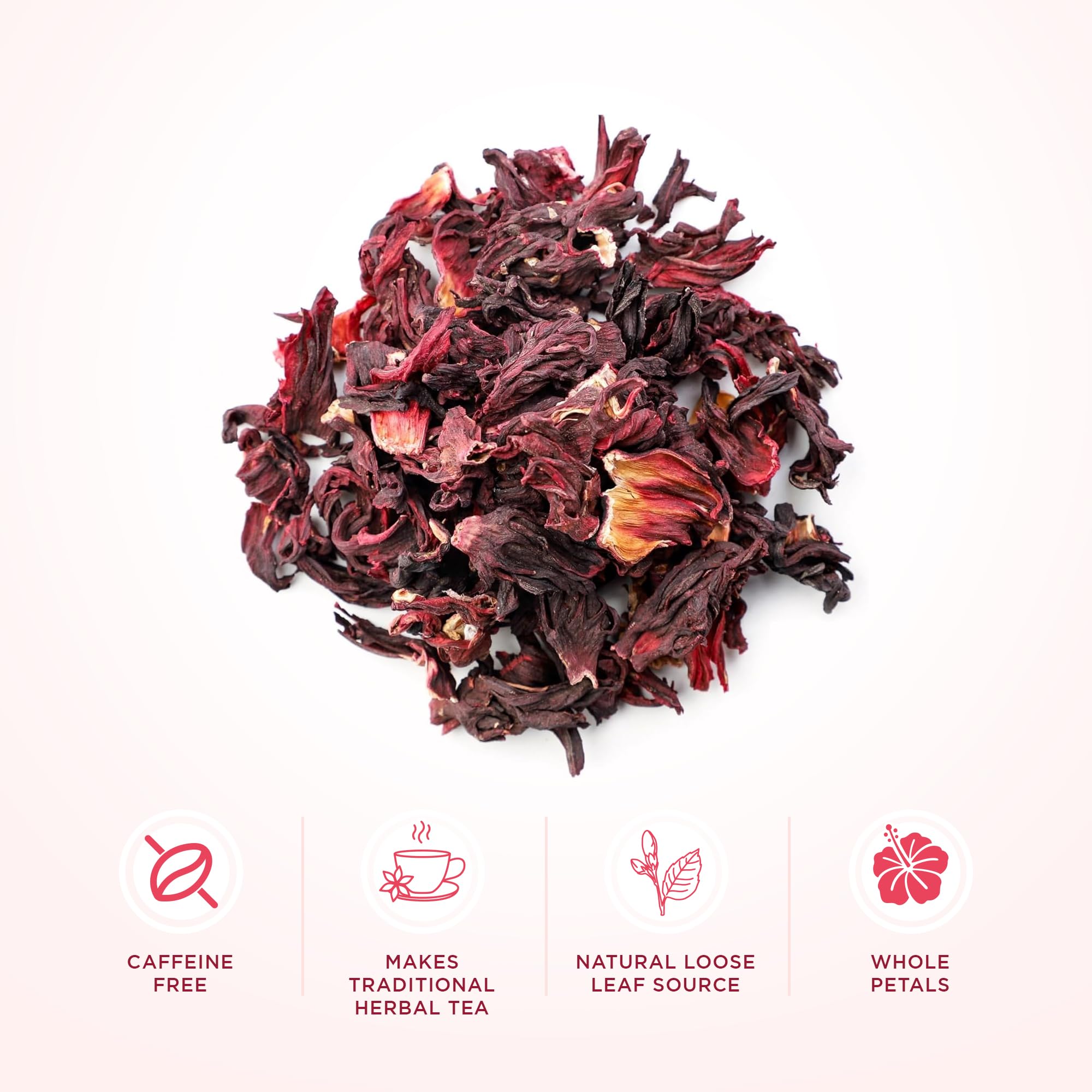 FolksField Hibiscus Tea aroma enhances hot or iced brews.