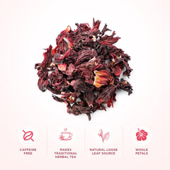 FolksField organic hibiscus tea brew in cup showing tangy cranberry-like flavor