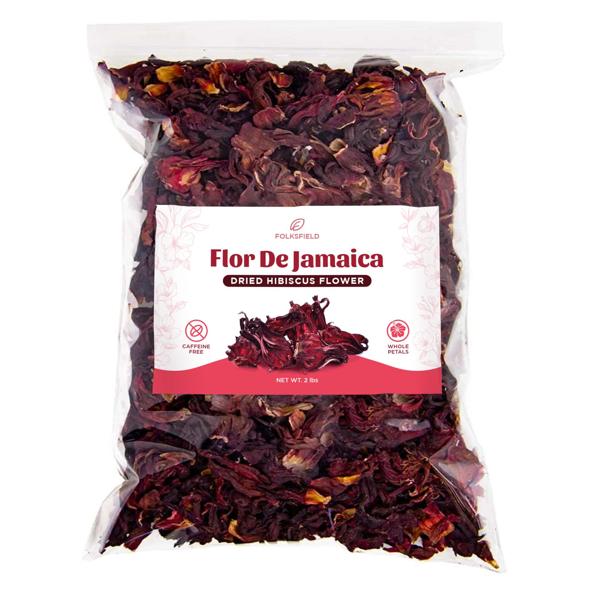 FolksField Organic Hibiscus Tea loose leaf for vibrant tart brews.