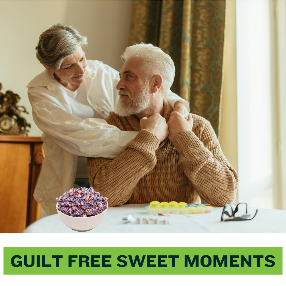 FolksField sugar-free candy label notes low carb, sugar-conscious choice