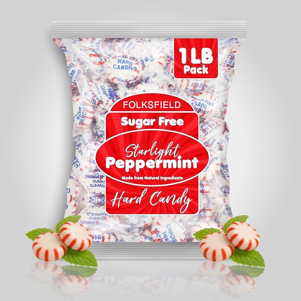 FolksField sugar free peppermint candy 6lb bulk for parties and stocking