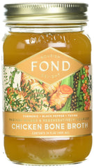 Fond bone broth chicken turmeric black pepper bottle with a savory aroma for soups