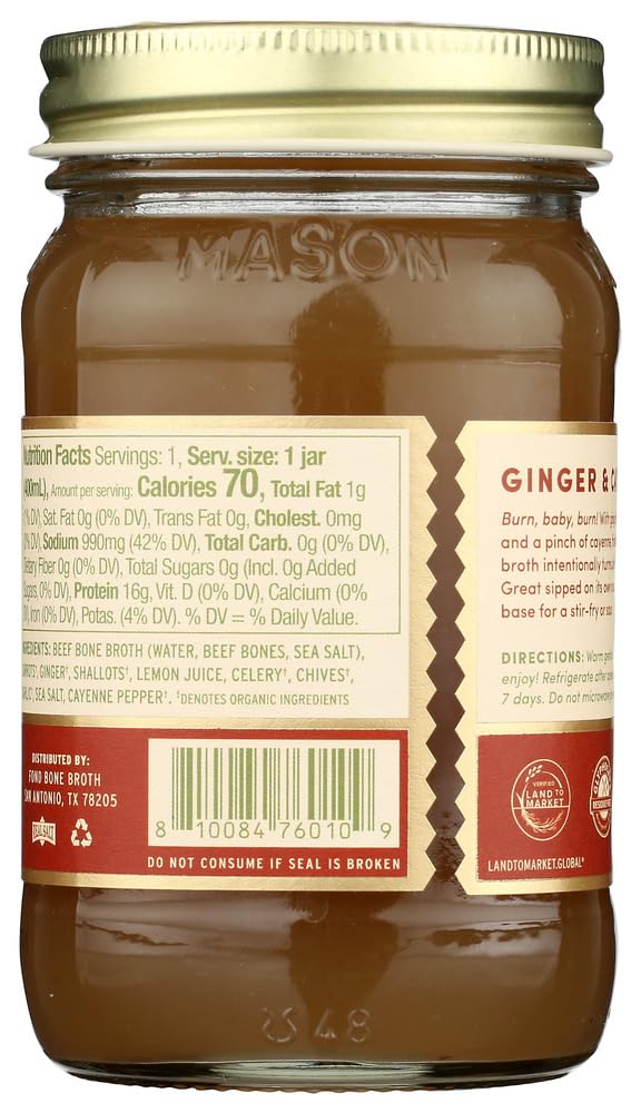 Close-up of Fond ingredients with ginger and lemon for flavor.