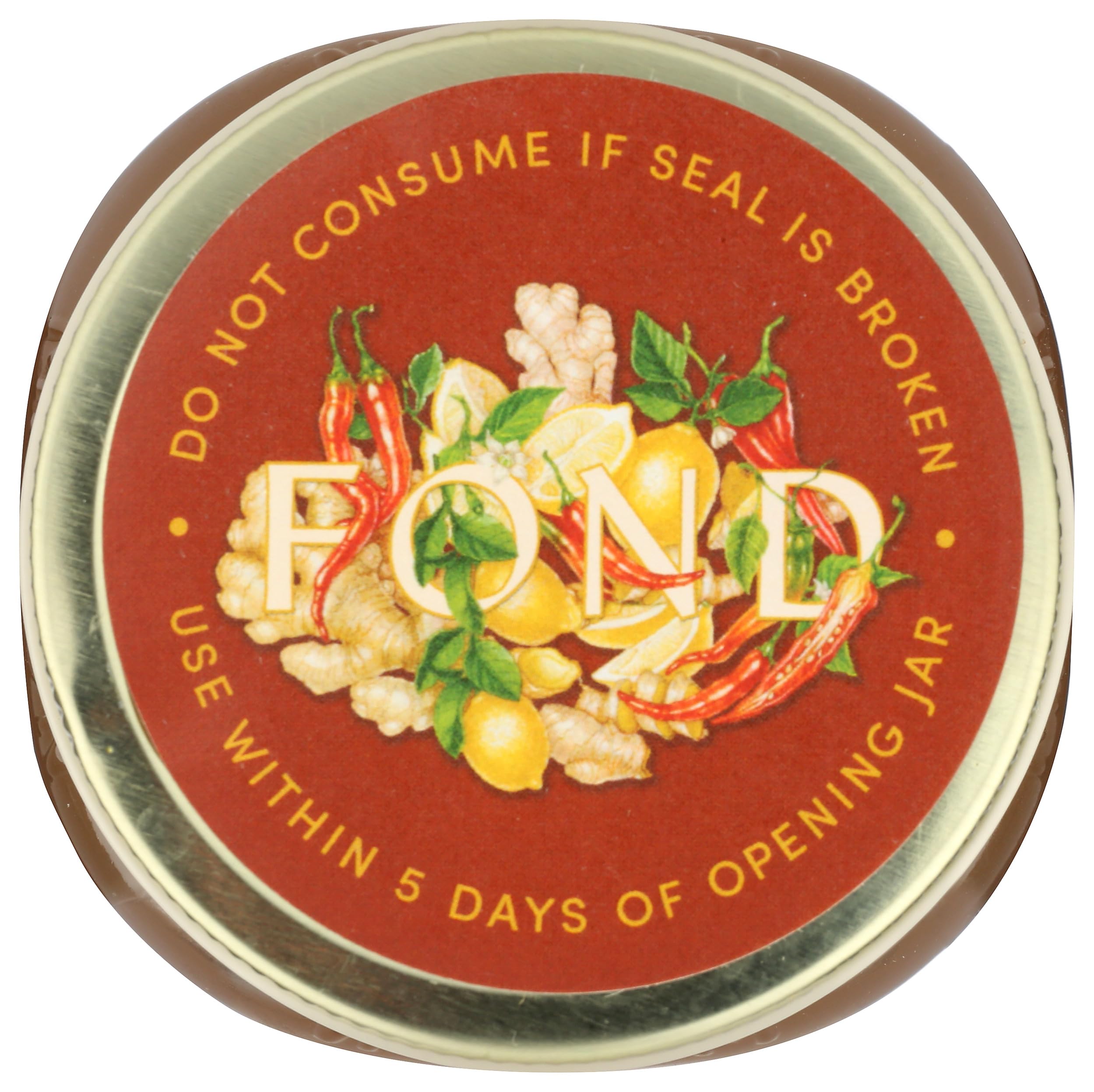 Fond bottle label highlights clean ingredients and no synthetic additives.