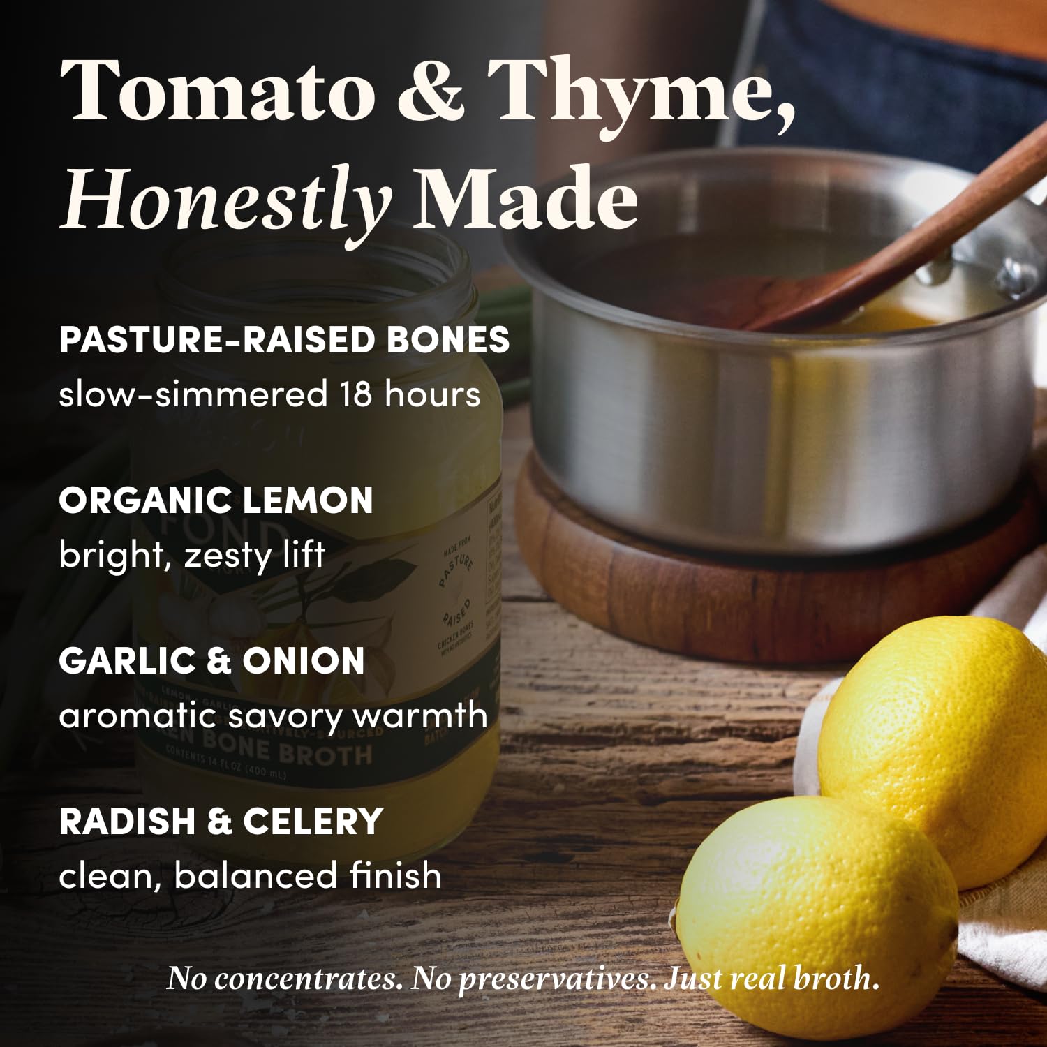FOND NOURISH DELIGHT ingredients including lemon and garlic for vibrant flavor