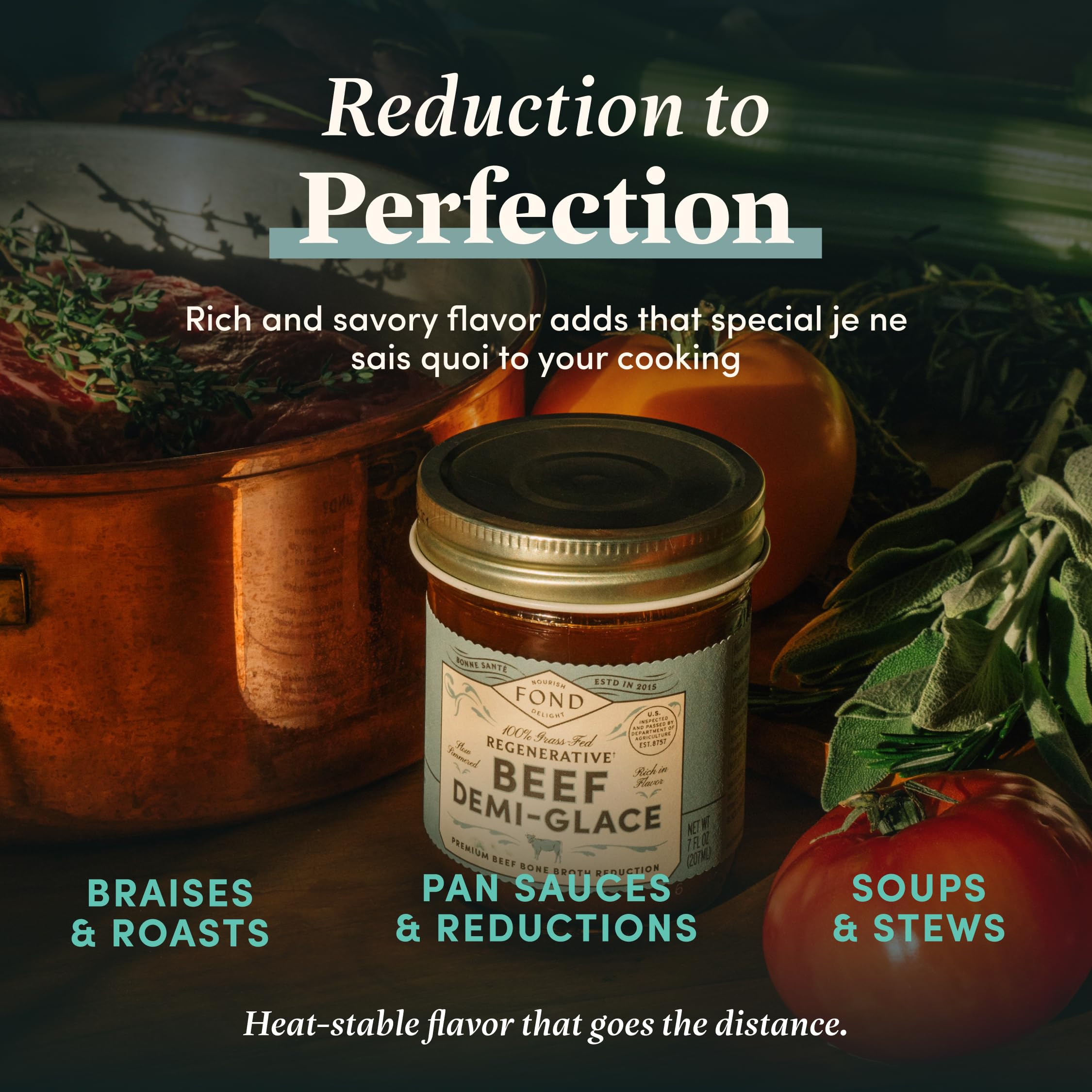 FOND NOURISH DELIGHT pan sauce demi-glace creates glossy steak sauces