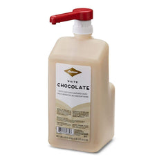Fontana White Chocolate Mocha Sauce bottle pour for coffee and desserts.